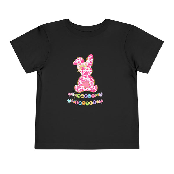 Bunny Easter Coquette Girl Shirt Blue Floral Easter Bunny Tee, Easter Toddler Shirt Easter Coquette Bow Tee Girly Easter Day Gift Spring Tee