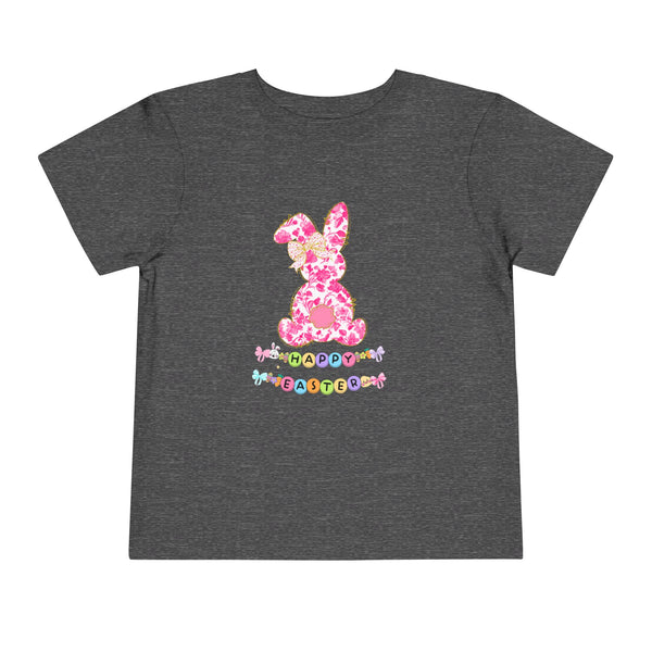 Bunny Easter Coquette Girl Shirt Blue Floral Easter Bunny Tee, Easter Toddler Shirt Easter Coquette Bow Tee Girly Easter Day Gift Spring Tee