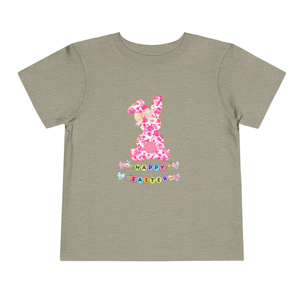 Bunny Easter Coquette Girl Shirt Blue Floral Easter Bunny Tee, Easter Toddler Shirt Easter Coquette Bow Tee Girly Easter Day Gift Spring Tee