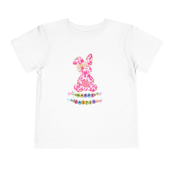 Bunny Easter Coquette Girl Shirt Blue Floral Easter Bunny Tee, Easter Toddler Shirt Easter Coquette Bow Tee Girly Easter Day Gift Spring Tee